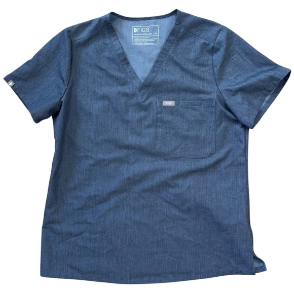 FIGS Technical Collection Blue Gray Scrub Top Women’s M Healthcare RN Doctor MD - Picture 5 of 12